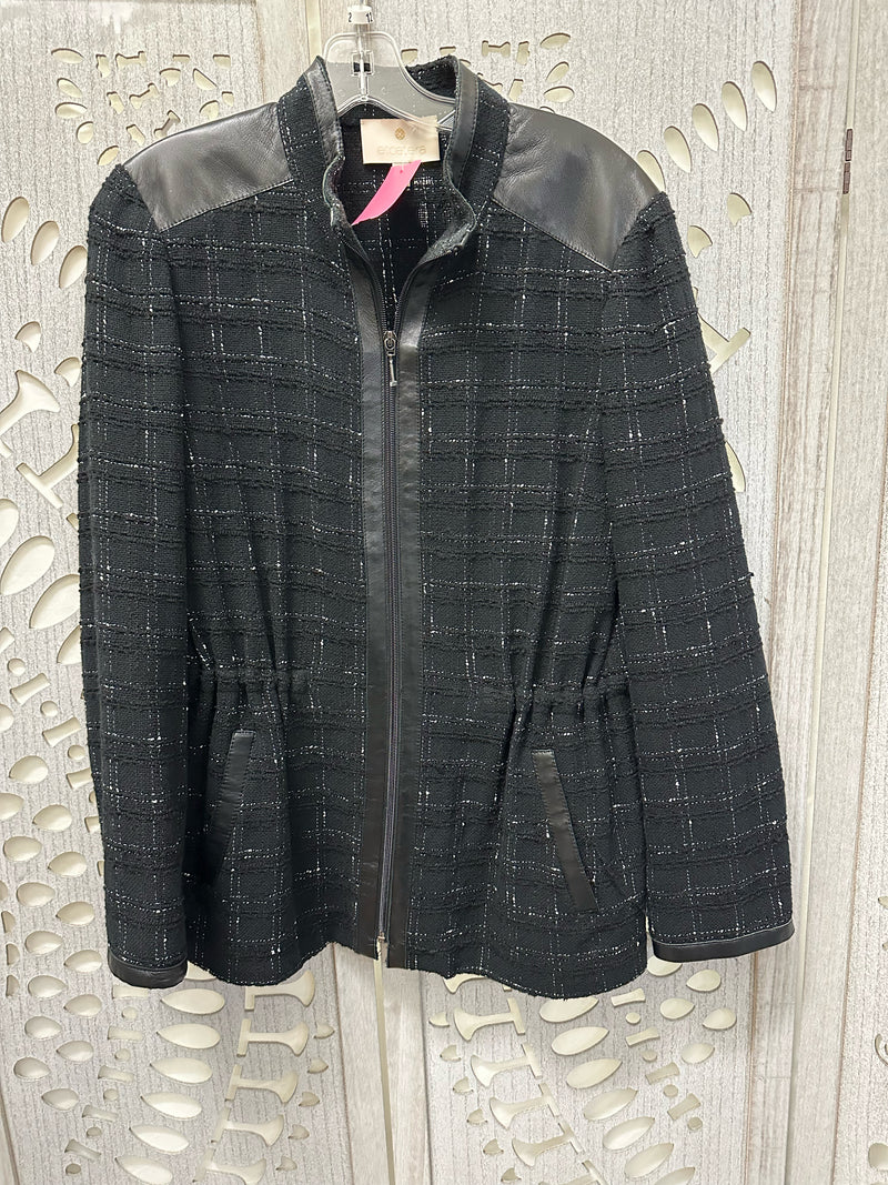 ETCETERA Cotton/Polyblend Black/White Tweed Size 12 Jacket