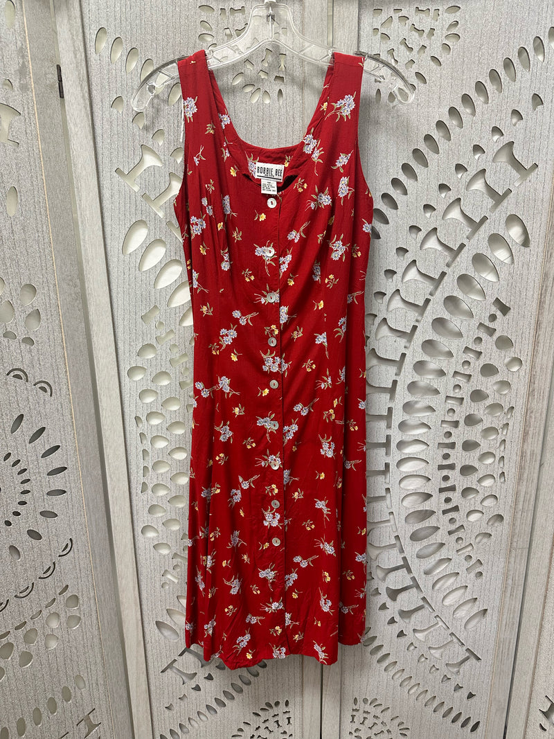 ROBBIE BEE Rayon Red with multi colors Floral Size 10P Dress