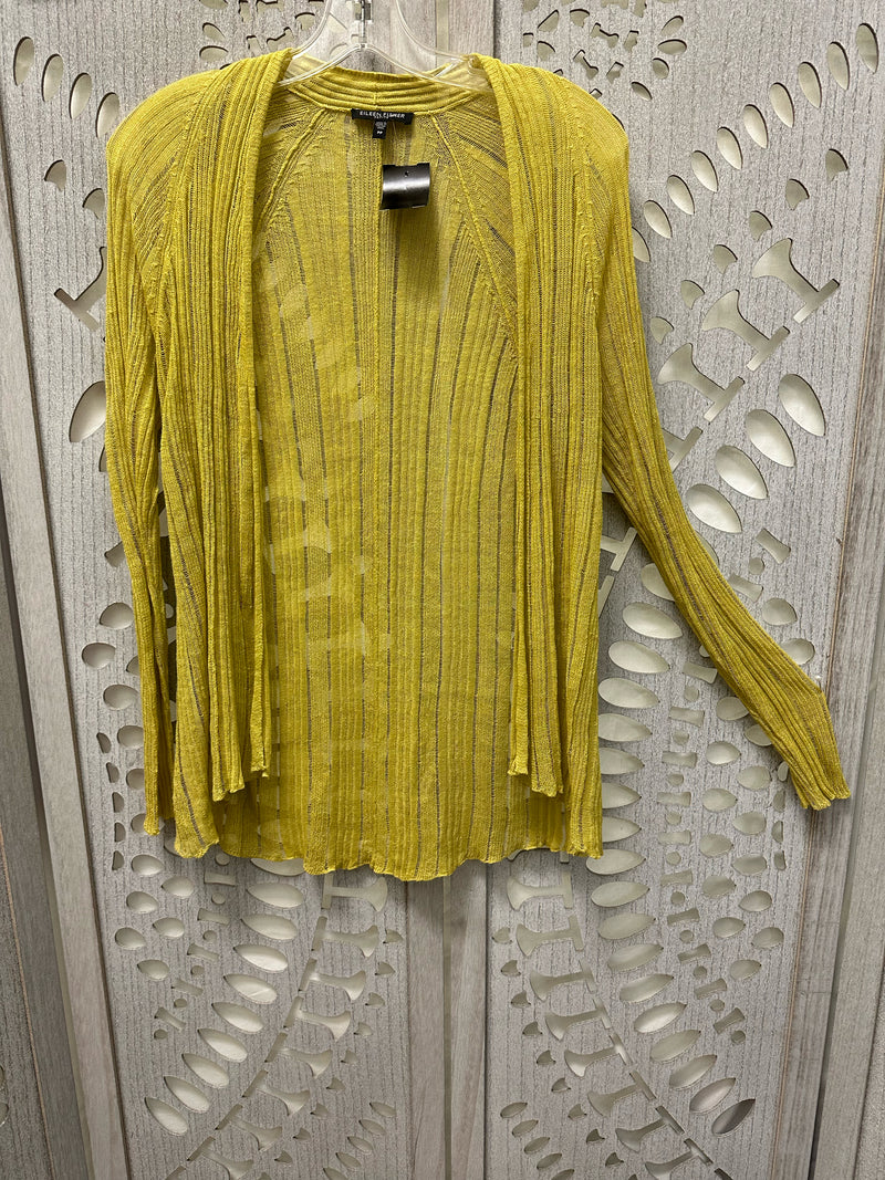 Eileen Fisher Linen/silk Yellow Open Weave Size P Sweater