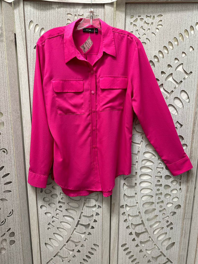 Apt.9 Polyblend Fuschia Solid Size M Blouse