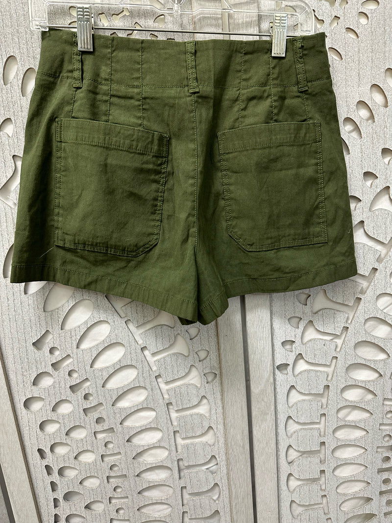 Maeve by Anthropologie Cotton Blend Green Solid Size 6 Shorts