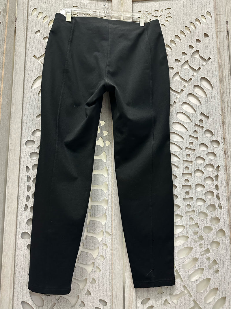 Eileen Fisher Rayon Blend Black Solid Size M Pants