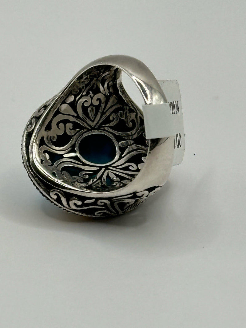 925 Sterling & 18kt gold Turquoise Ring