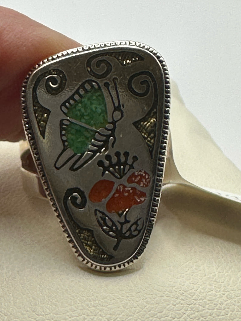 Carolyn Pollack Sterling 925 Red/Green Ring