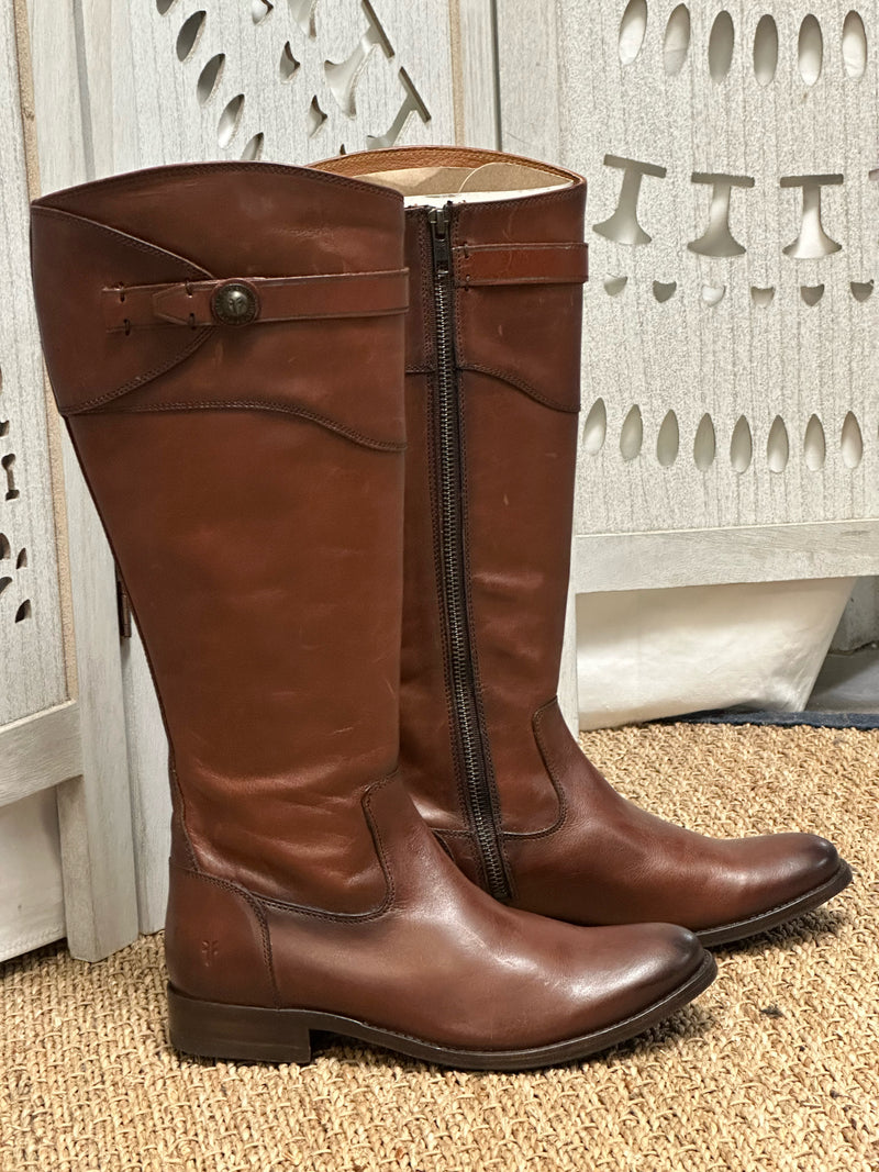 Frye Leather Brown Solid Size 5.5 Boots