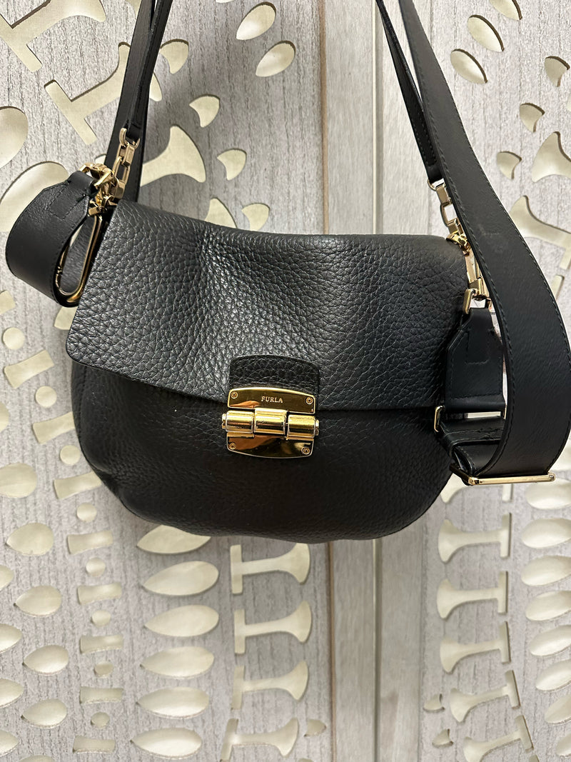 Furla Genuine Leather Black Handbag