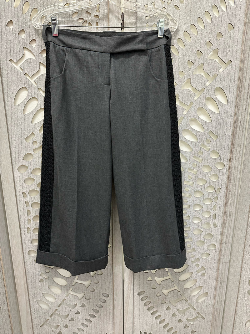 Robert Rodriquez Wool Blend Gray Solid w/ trim Size 2 Pants