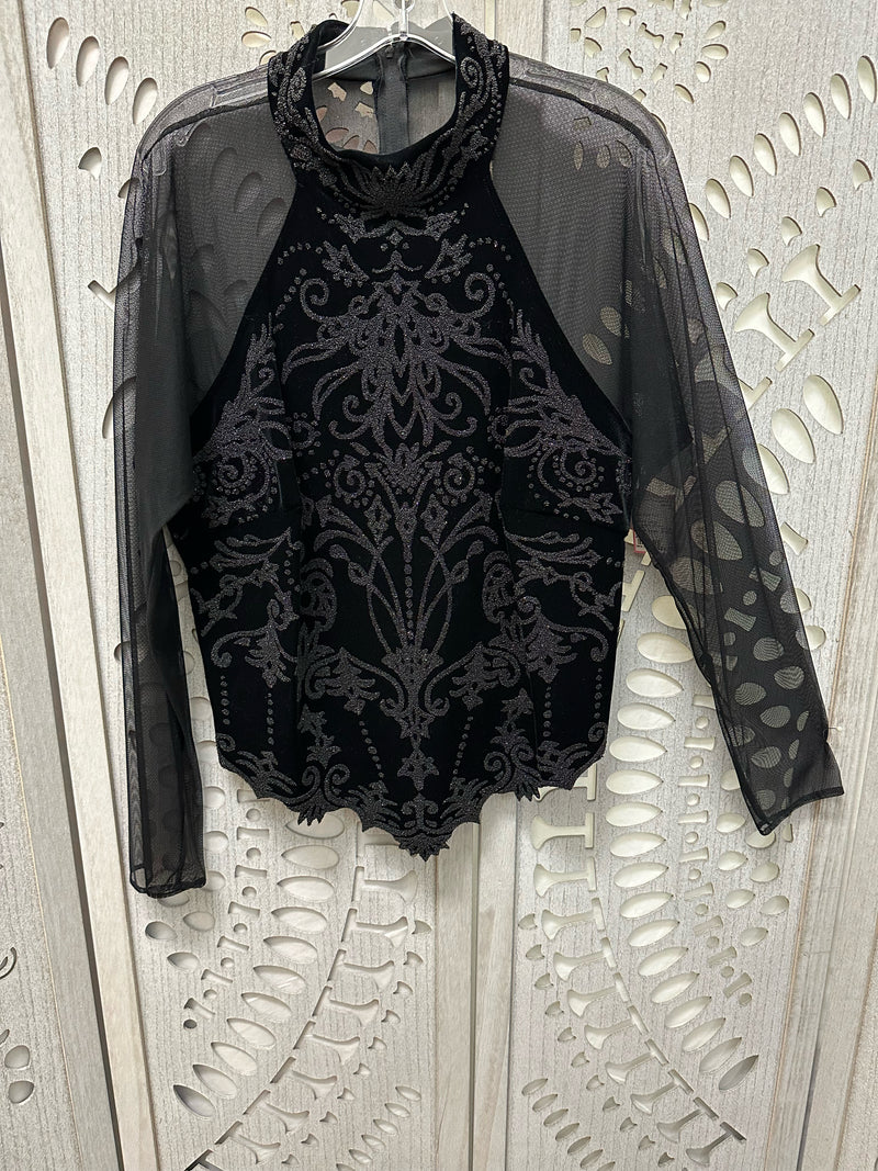 Niki Velvet Black Solid Size 2X Blouse