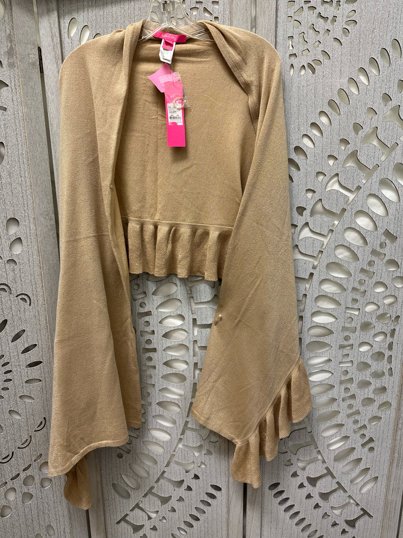Lilly Pulitzer Cotton Blend Gold Metallic Marcelle Size OS Wrap