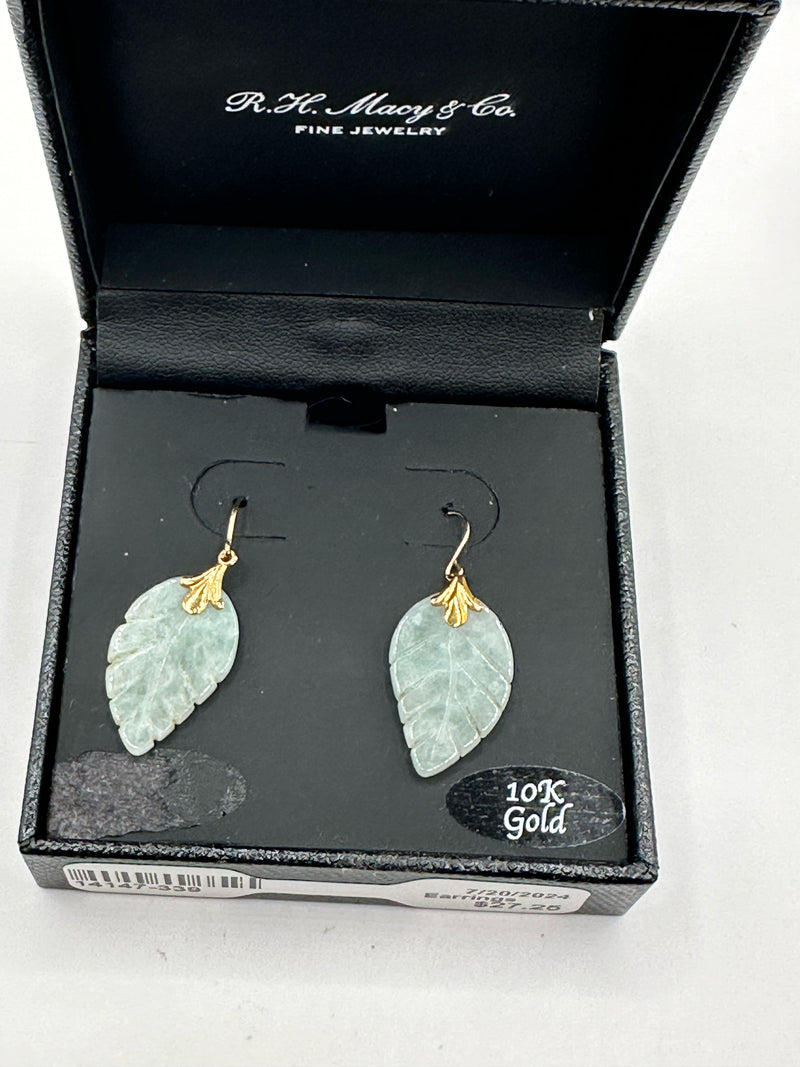 R.H. MACY & CO. 10K gold filled Green Earrings