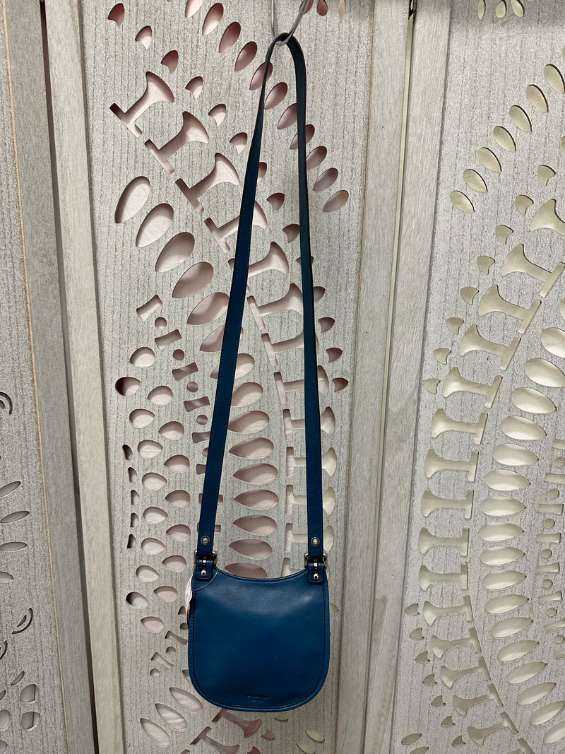 COACH Leather Blue Solid Handbag