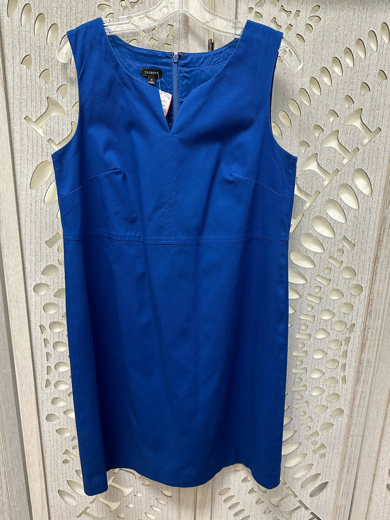 Talbots Cotton Blend Royal Blue Solid Size 10 Dress