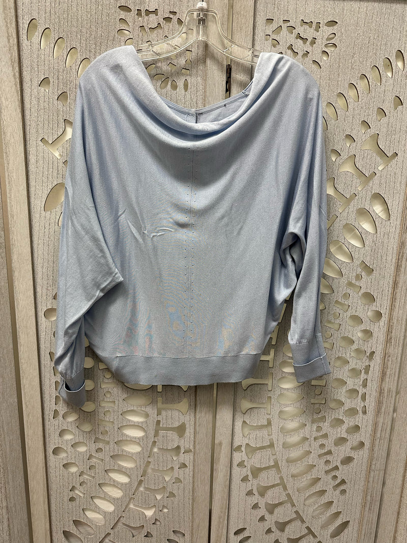 Carlisle Silk Blend LIght Blue Solid Size S Sweater