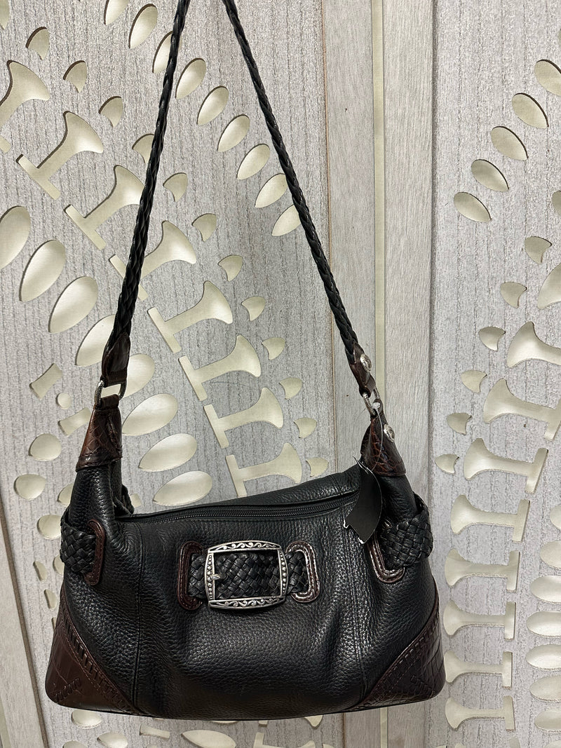 BRIGHTON Leather Brown/Black Handbag