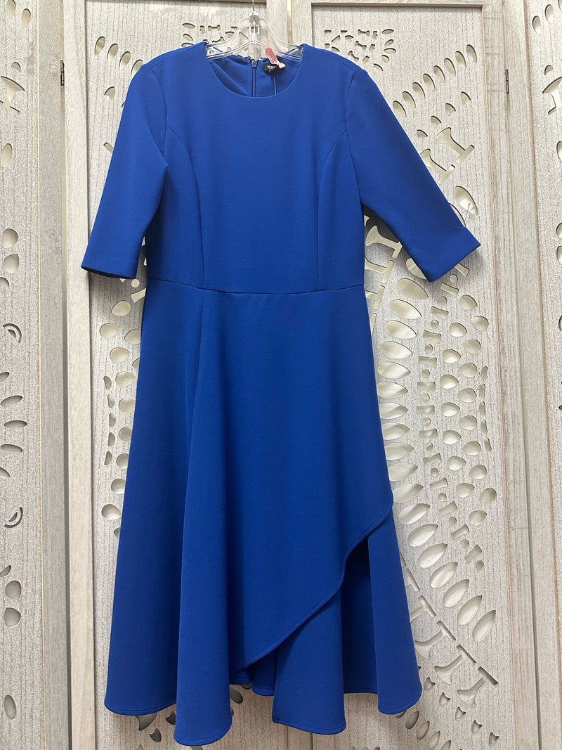 Worth Polyblend Royal Blue Solid Size 8 Dress