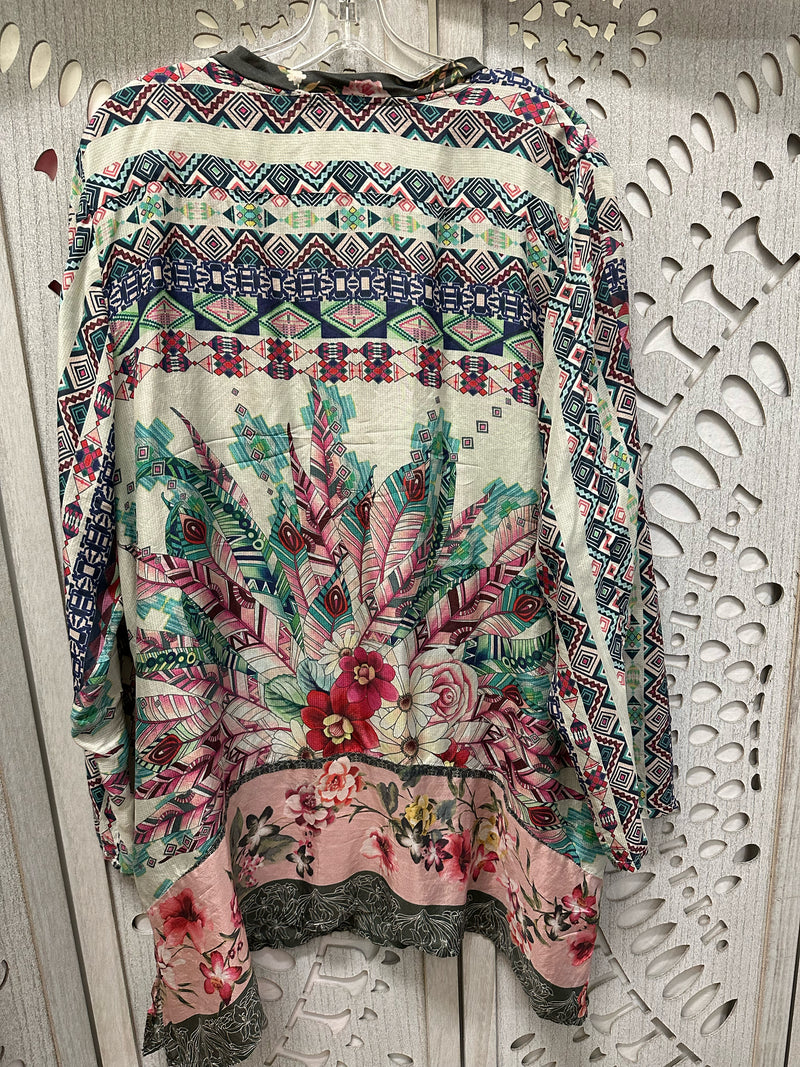 Johnny Was Silk Multi Colors Georgette Size XXL Tunic