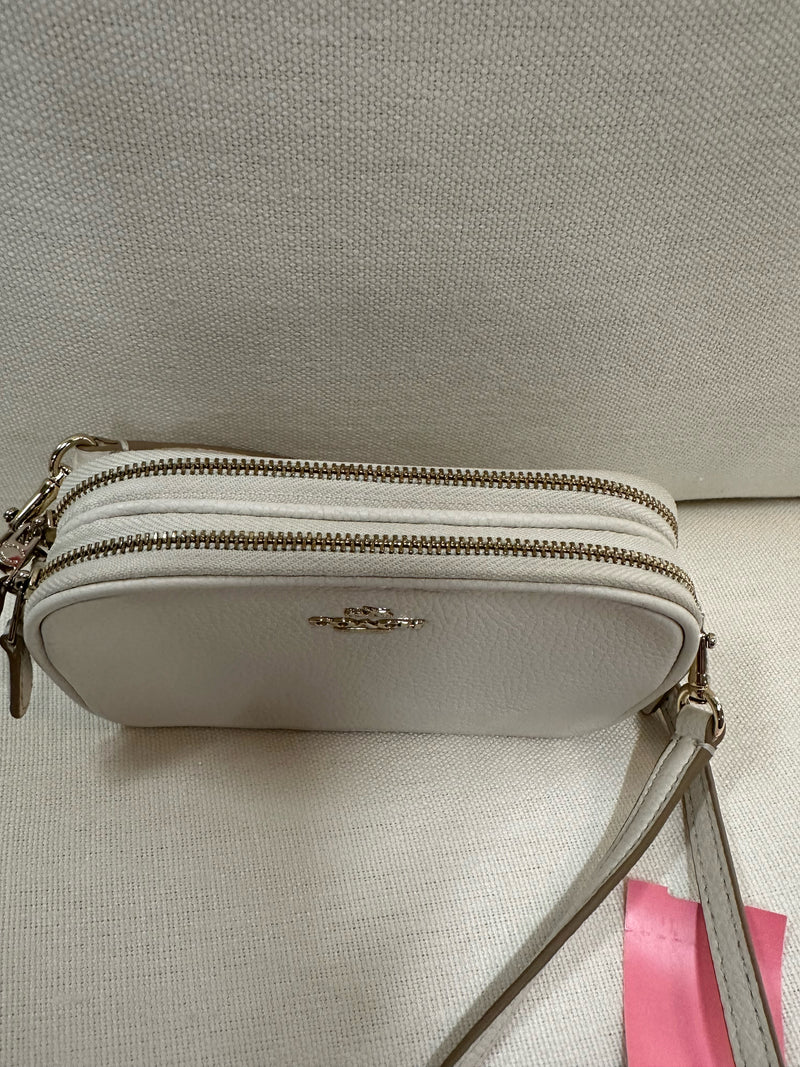 COACH Pebbled Leather Ivory Handbag