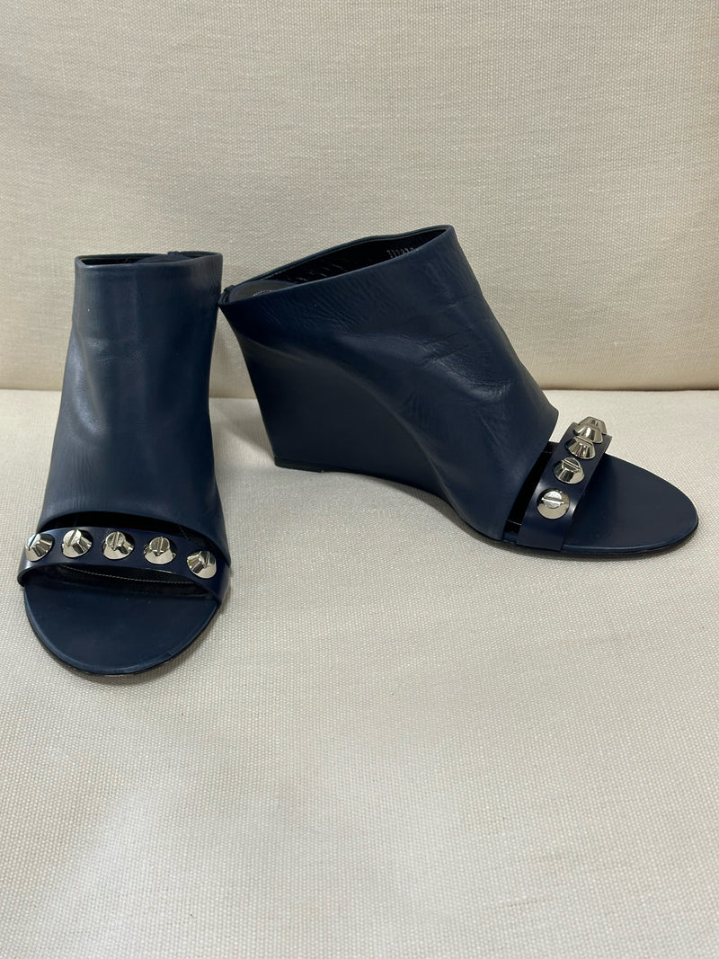 Balenciaga Paris Leather Navy Size 40 Wedges