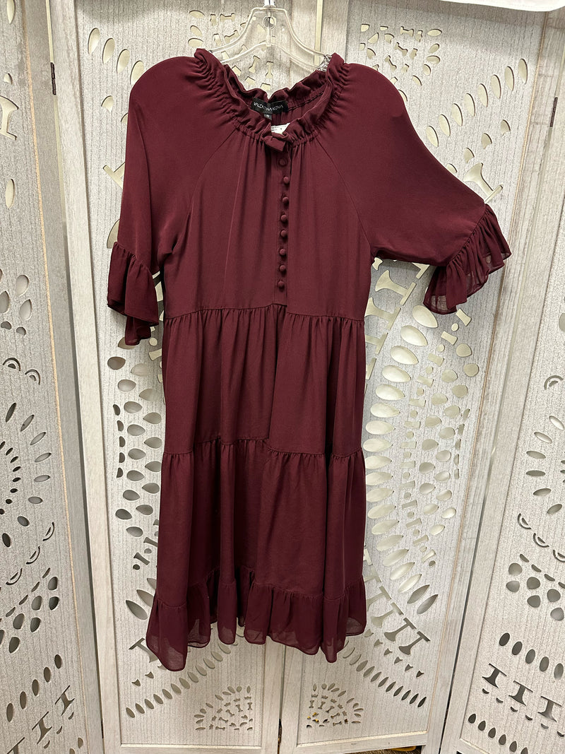 Valentina Kova Silk Burgundy Solid Size S Dress