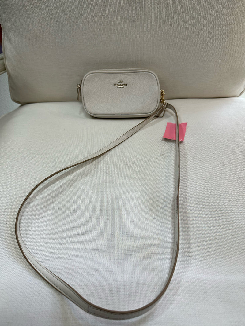 COACH Pebbled Leather Ivory Handbag