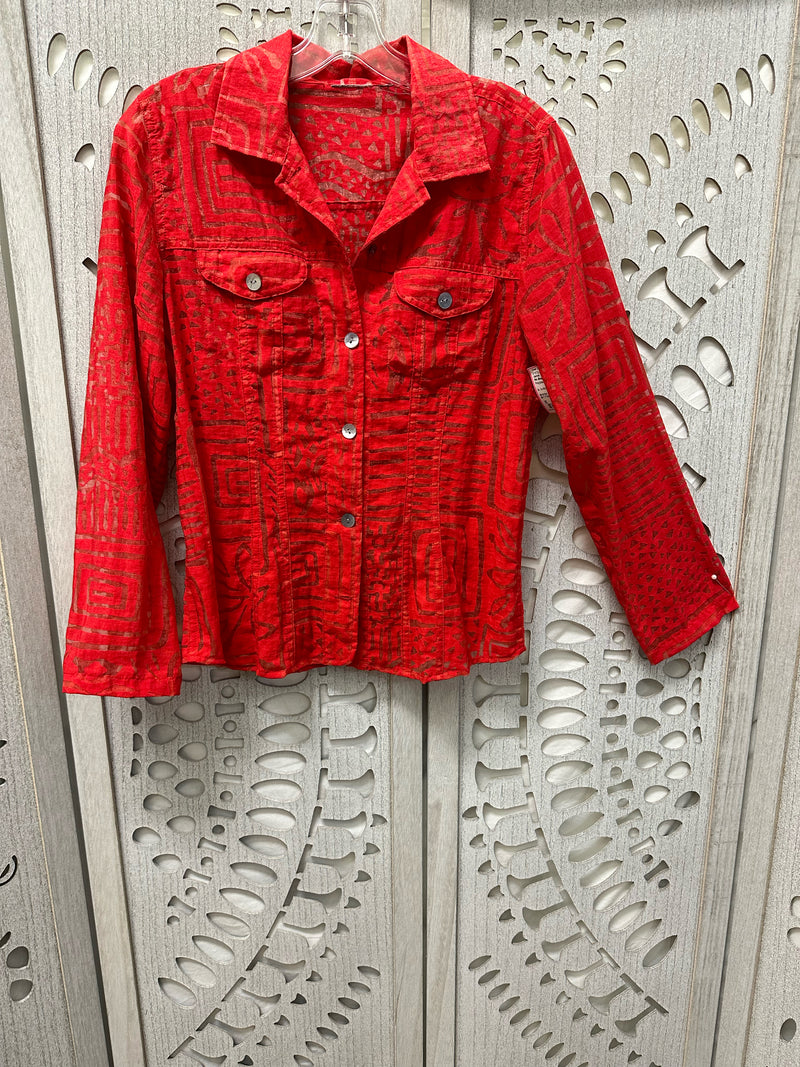 No Brand Polyblend Red Cut out Size S Jacket