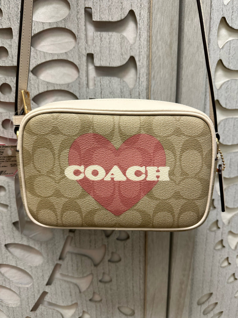 COACH Coated Canvas/leather beige/bone Logo Handbag