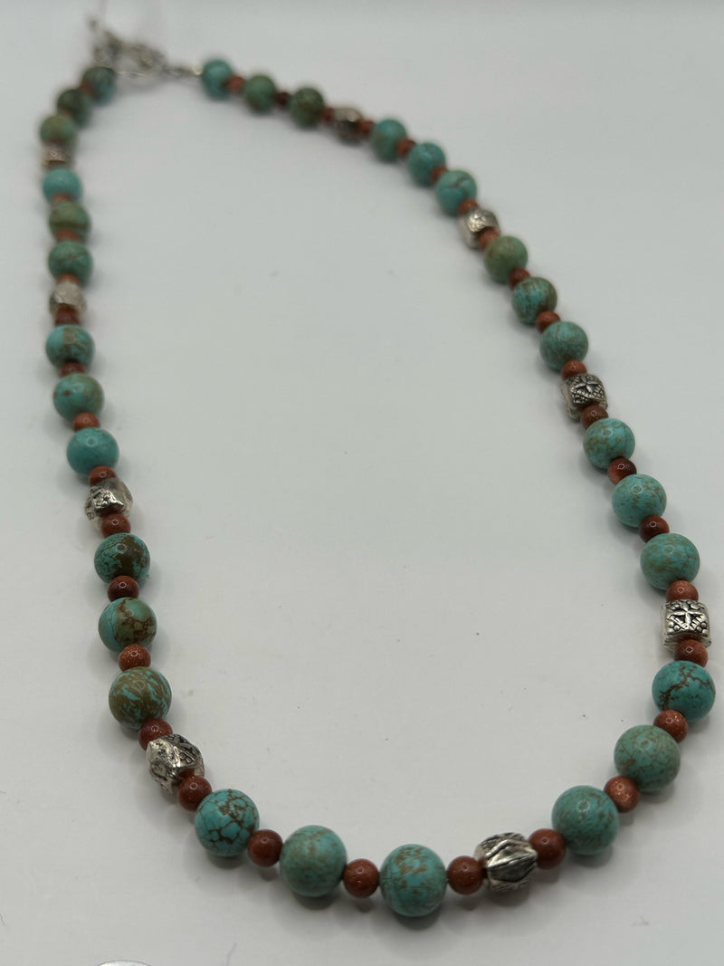 Sterling 925 Blue/Brown Necklace