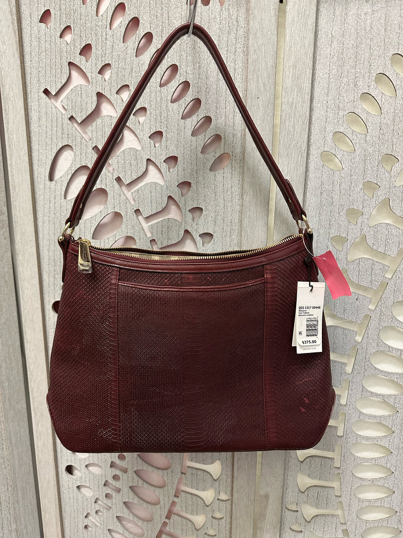 Brahmin Leather Burgundy Weslynn Tart Tolkien Handbag