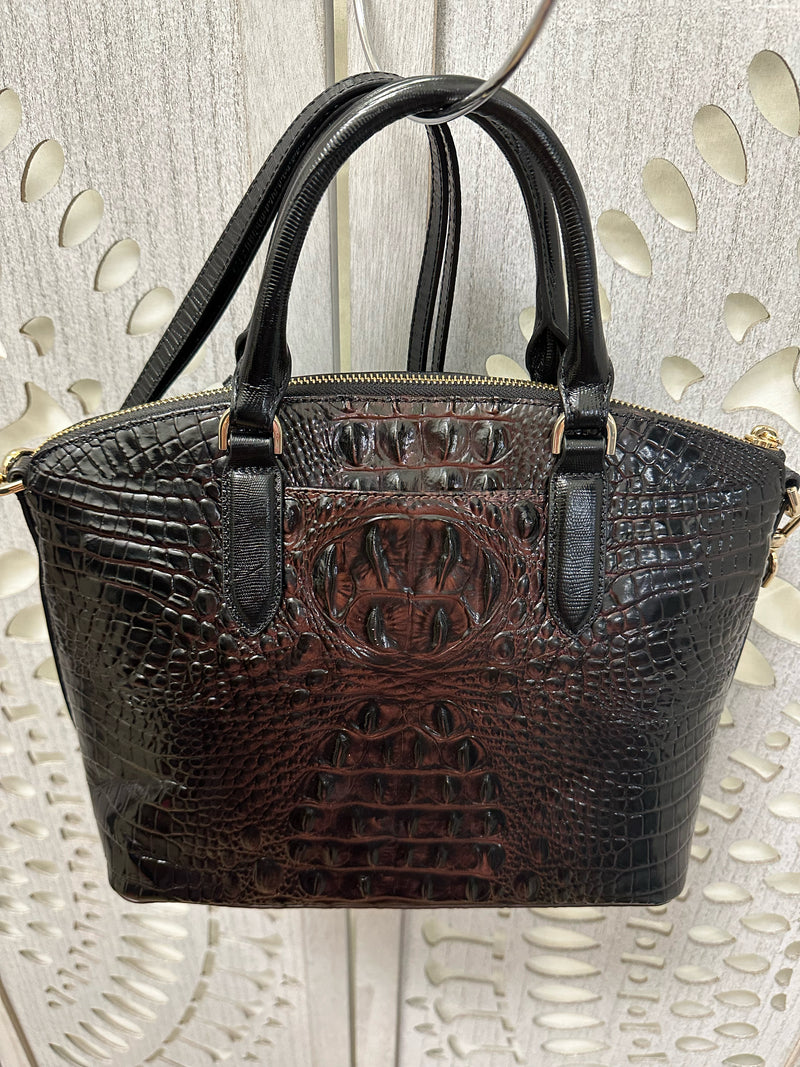 Brahmin Leather Black/Beige Duxbury Handbag