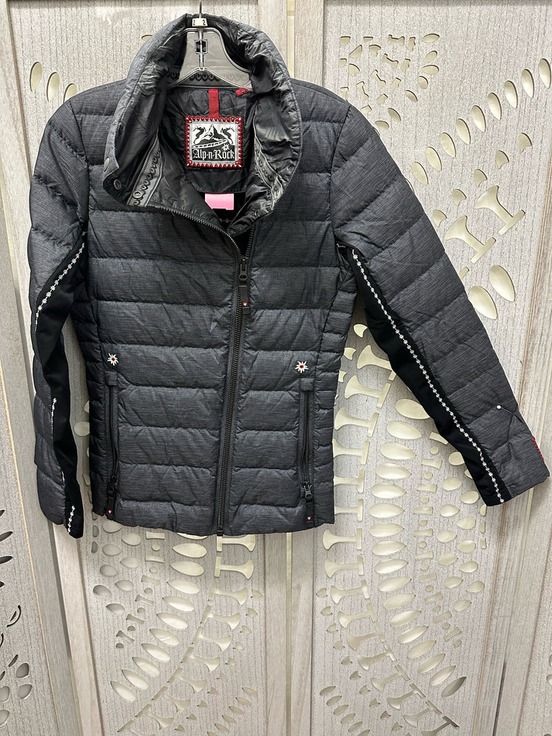 Alp-N-Rock Nylon Blend black/charcoal/white Quilted Size 2 Jacket