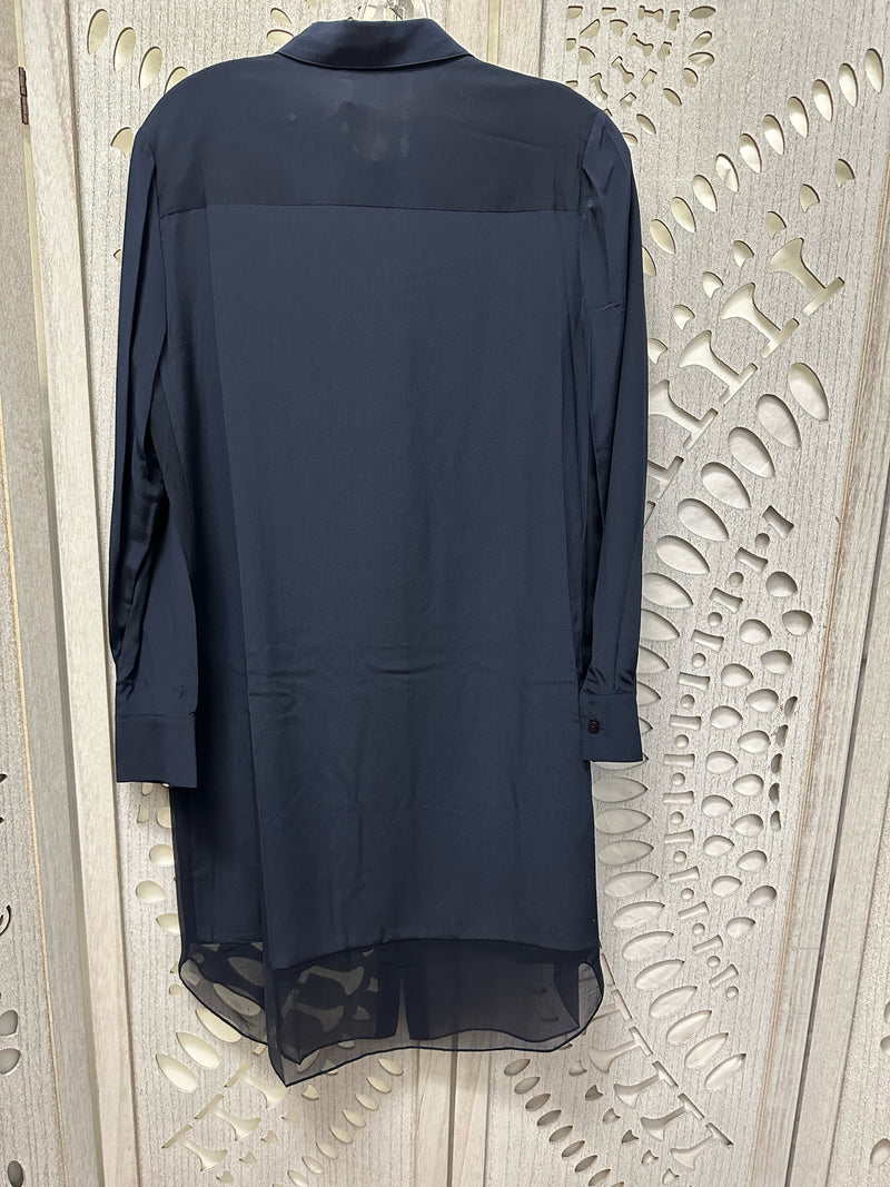 Magaschoni Silk Navy Solid Size 8 Dress