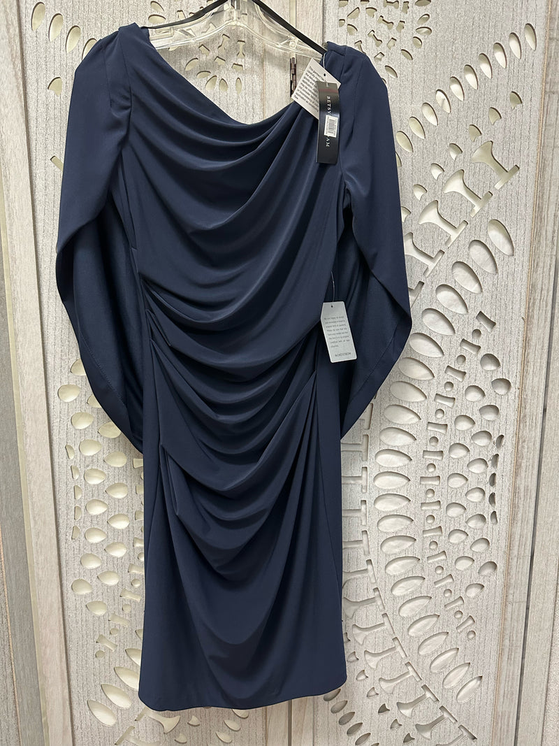 Betsy & Adam Polyblend Navy Solid Size 6 Cocktail/Evening Wear