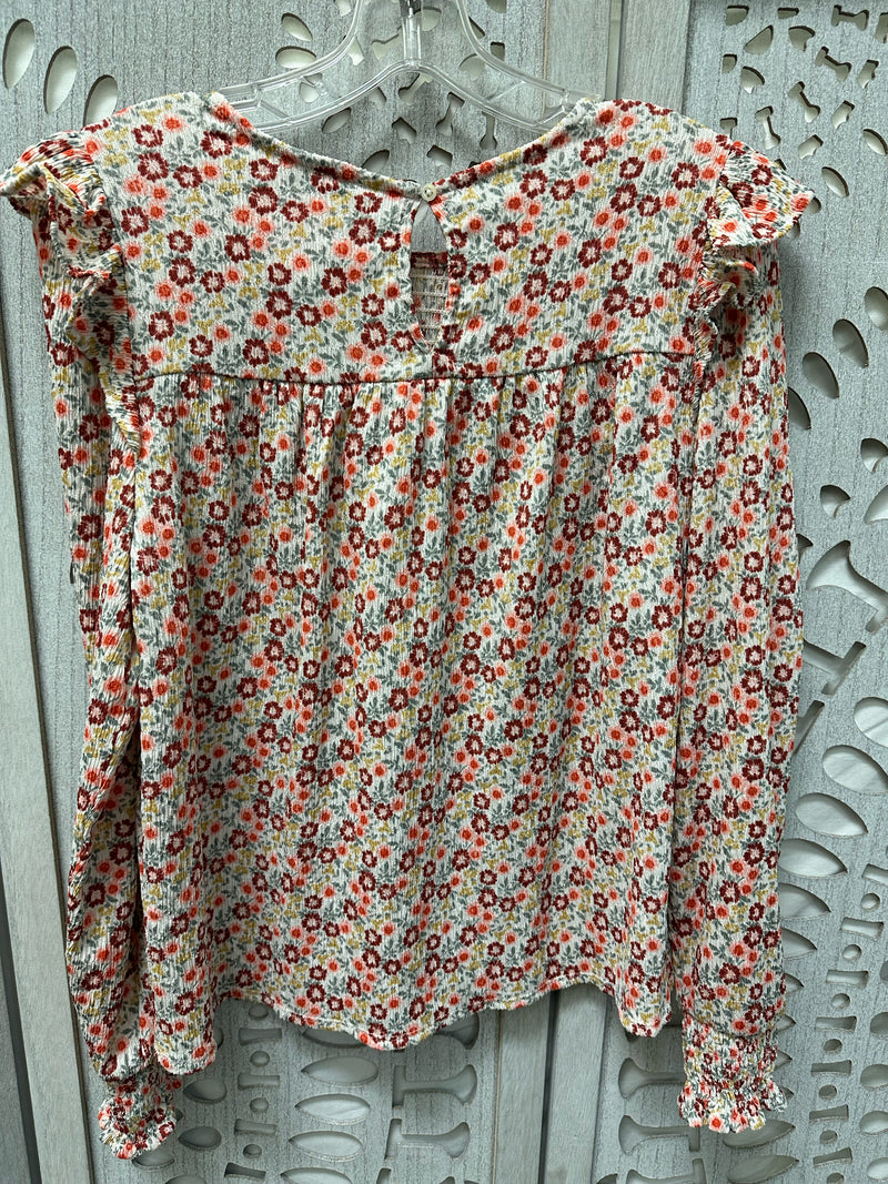 Loft Polyblend Multi Colors Floral Size S Blouse