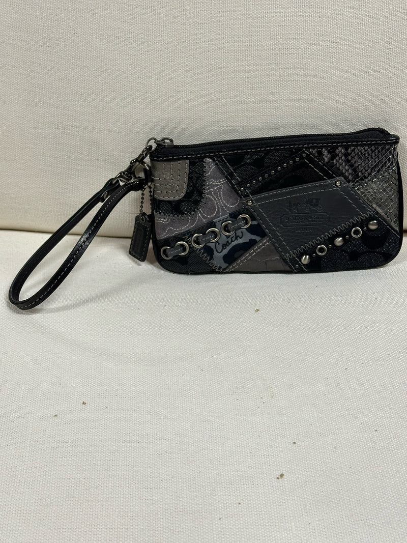 COACH Fabric Gray/Black Patchwork Handbag