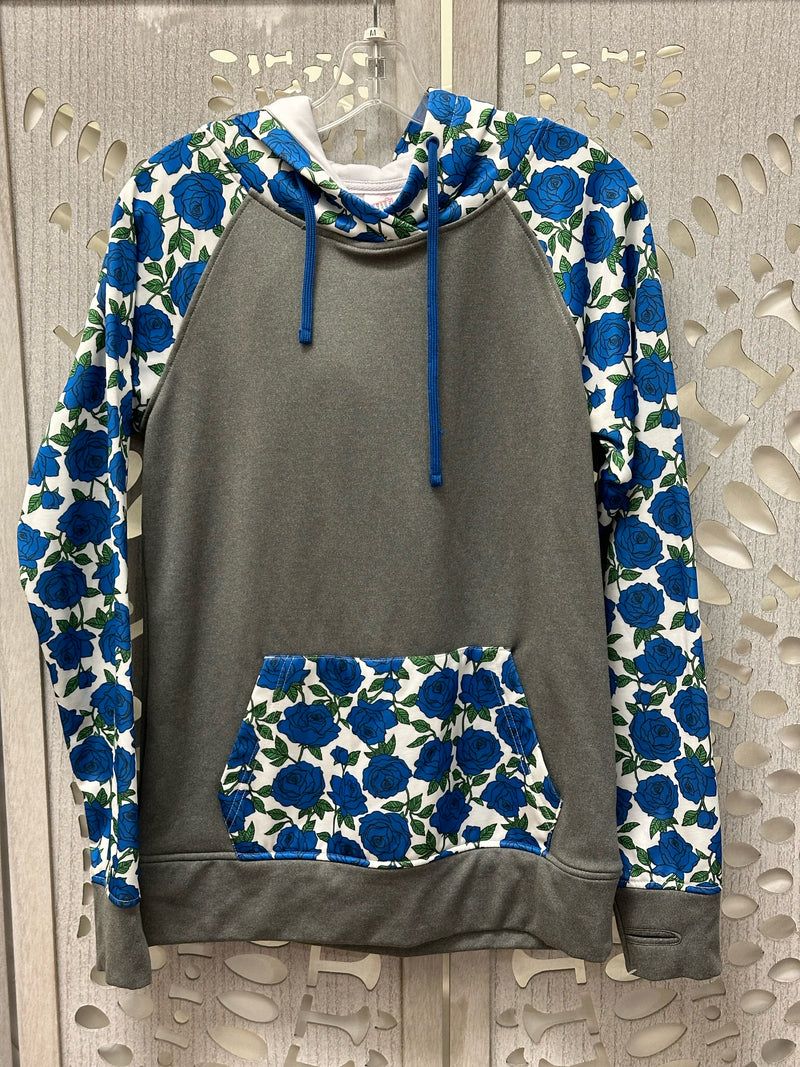 Empyre Polyblend Gray/blue/white/green Floral Size M Jacket