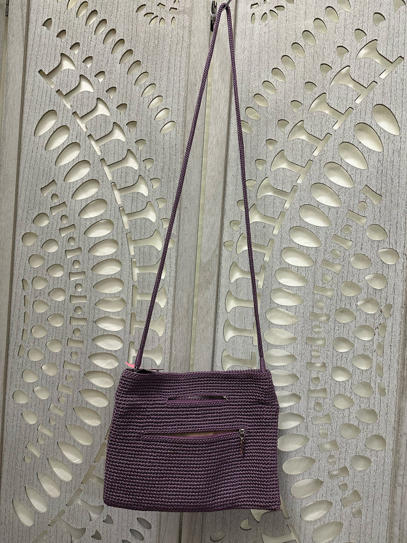 The Sak Nylon Blend Purple Crochet Handbag