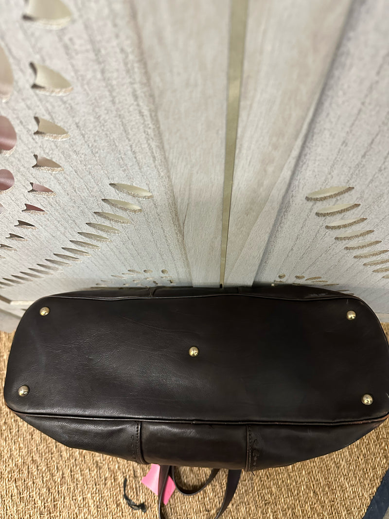 Yves Saint Laurent Leather Dark Brown Handbag