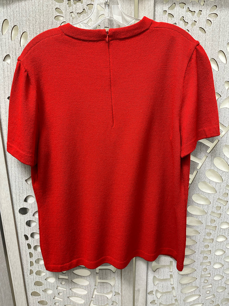 St. John Santana Knit Red Solid Size L Sweater