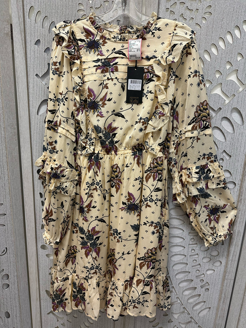 Scotch & Soda Viscose Cream Floral Size L Dress