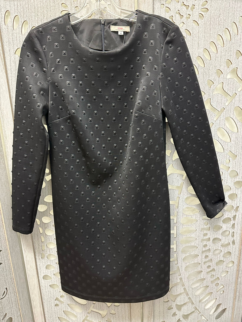 Trina Turk Polyblend Black Tonal geometric Size 2 Dress