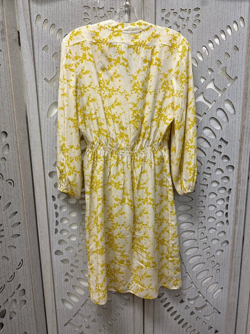 TUCKER Silk White/Yellow Floral Size M Dress