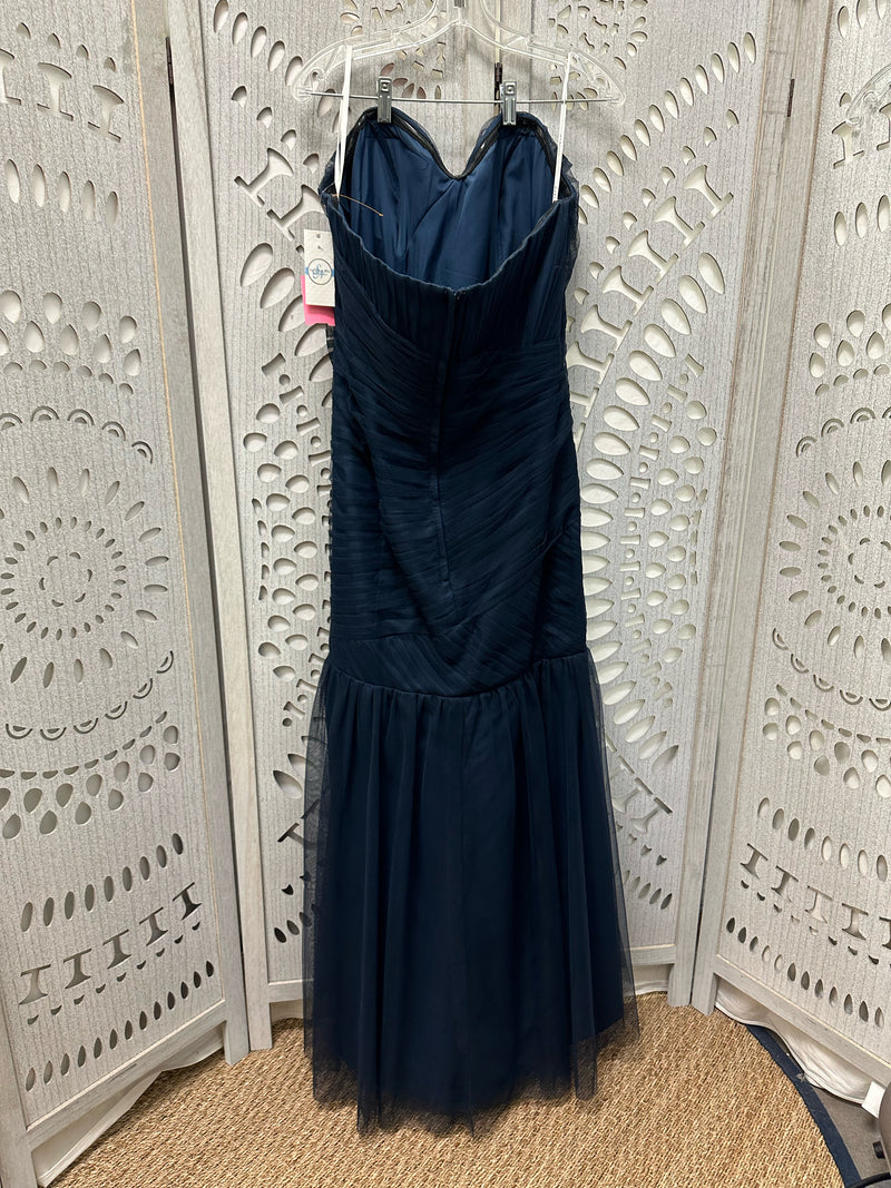 Bari Jay Netting Navy Solid Size 16 Cocktail/Evening Wear