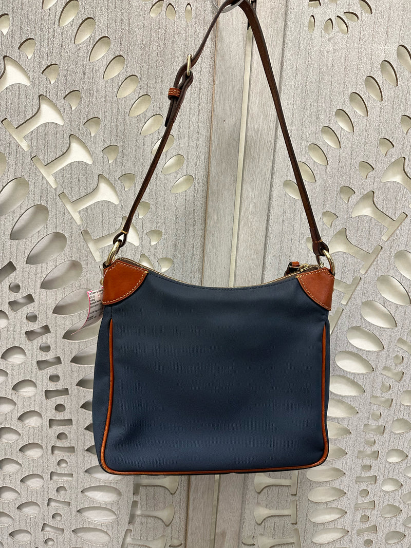 Dooney & Bourke Nylon/Leather Navy/Brown Handbag