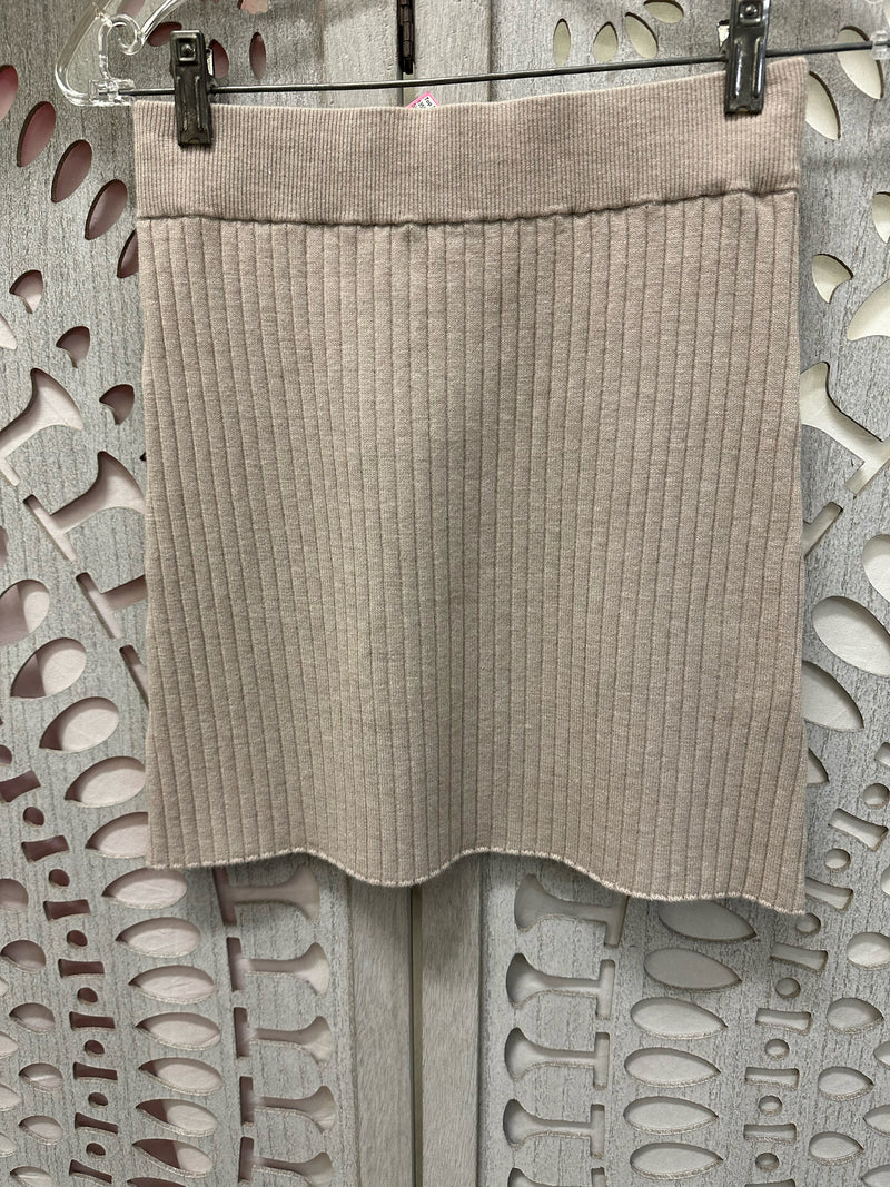 Sundays Viscose Blend Beige Ribbed Size XS Skirt