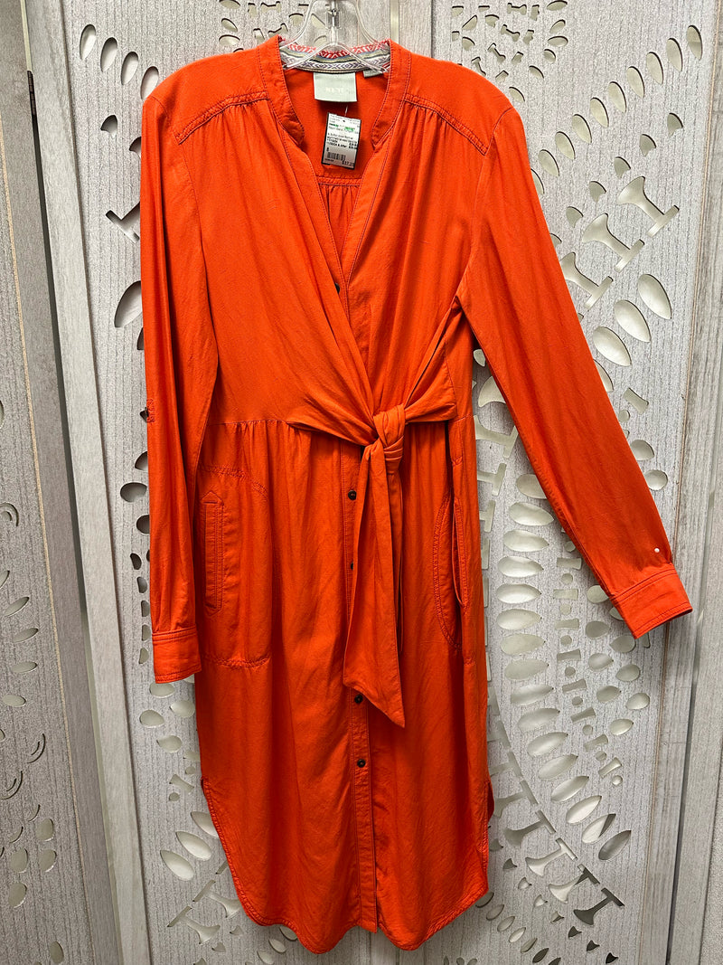 Maeve by Anthropologie Rayon Blend Pumpkin Solid Size 8 Dress