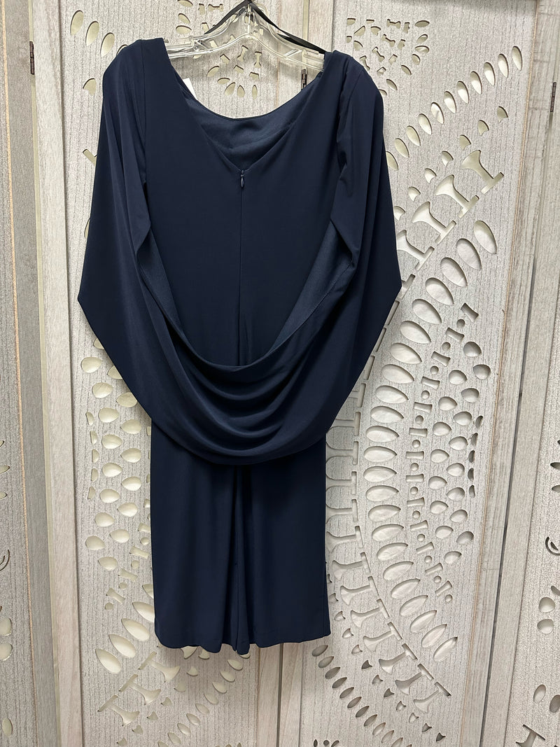 Betsy & Adam Polyblend Navy Solid Size 6 Cocktail/Evening Wear