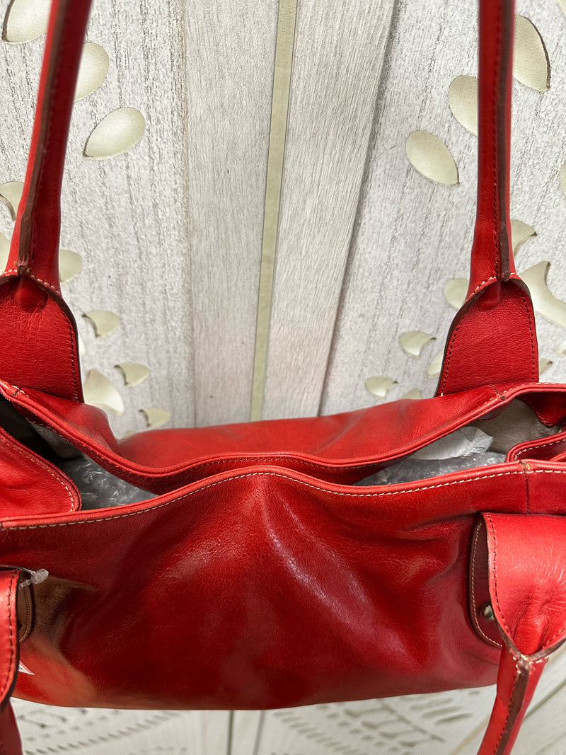 Prune Full Grain Bovine Leather Red Handbag