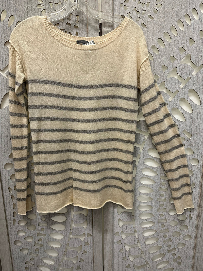 Vince Wool Blend Cream/Silver Stripes Size XS Sweater