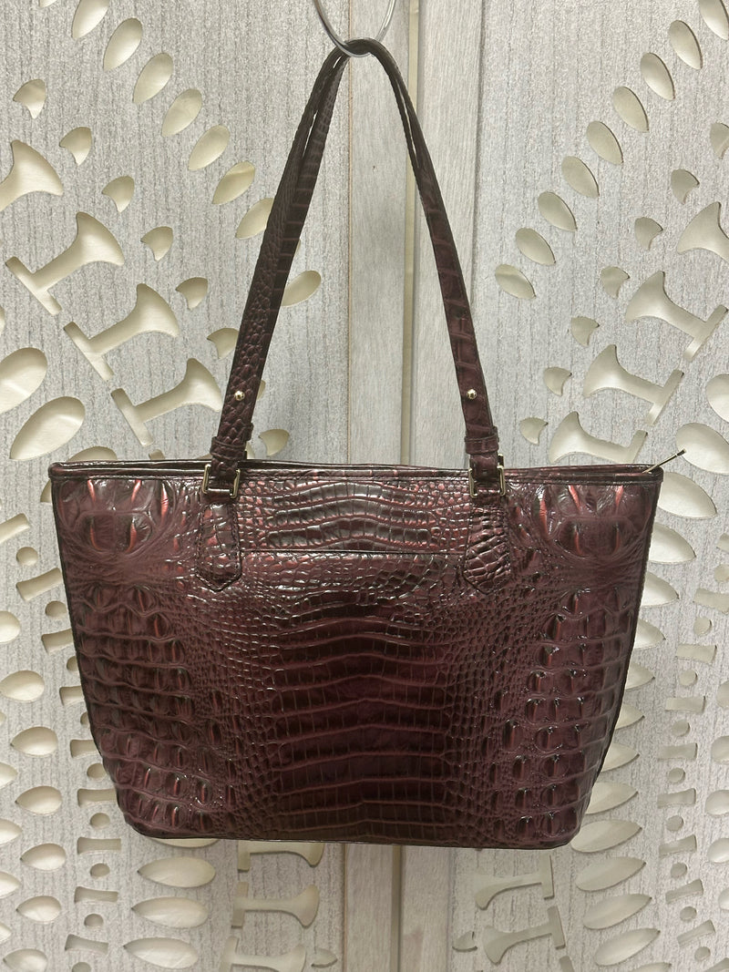 Brahmin Leather Purple Croc Size Medium Handbag