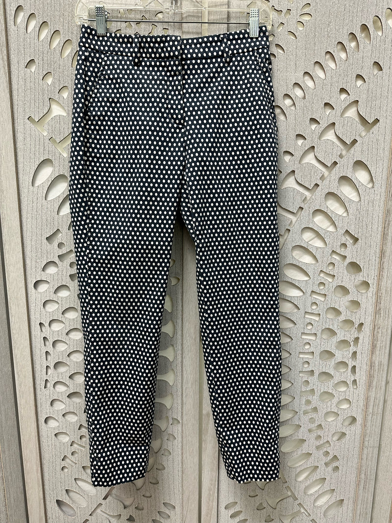 Peserico Cotton Black/White Polka Dot Size S Pants